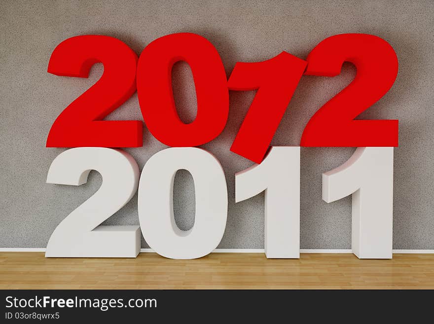 3d render of new year 201 in red. 3d render of new year 201 in red