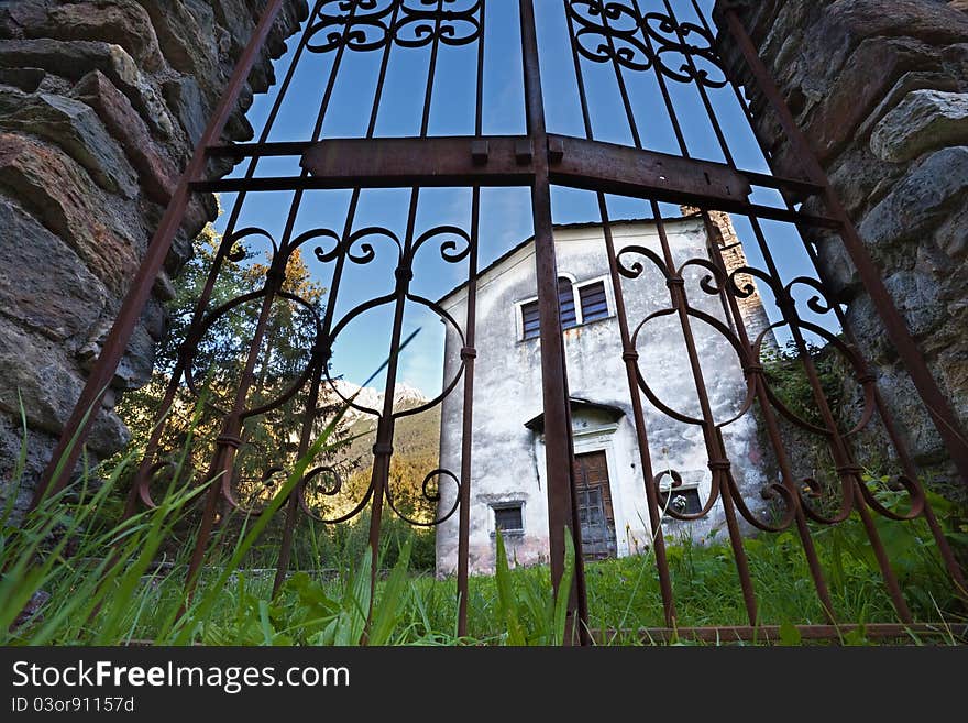 A church of the XIV century in the North of Italy. A church of the XIV century in the North of Italy