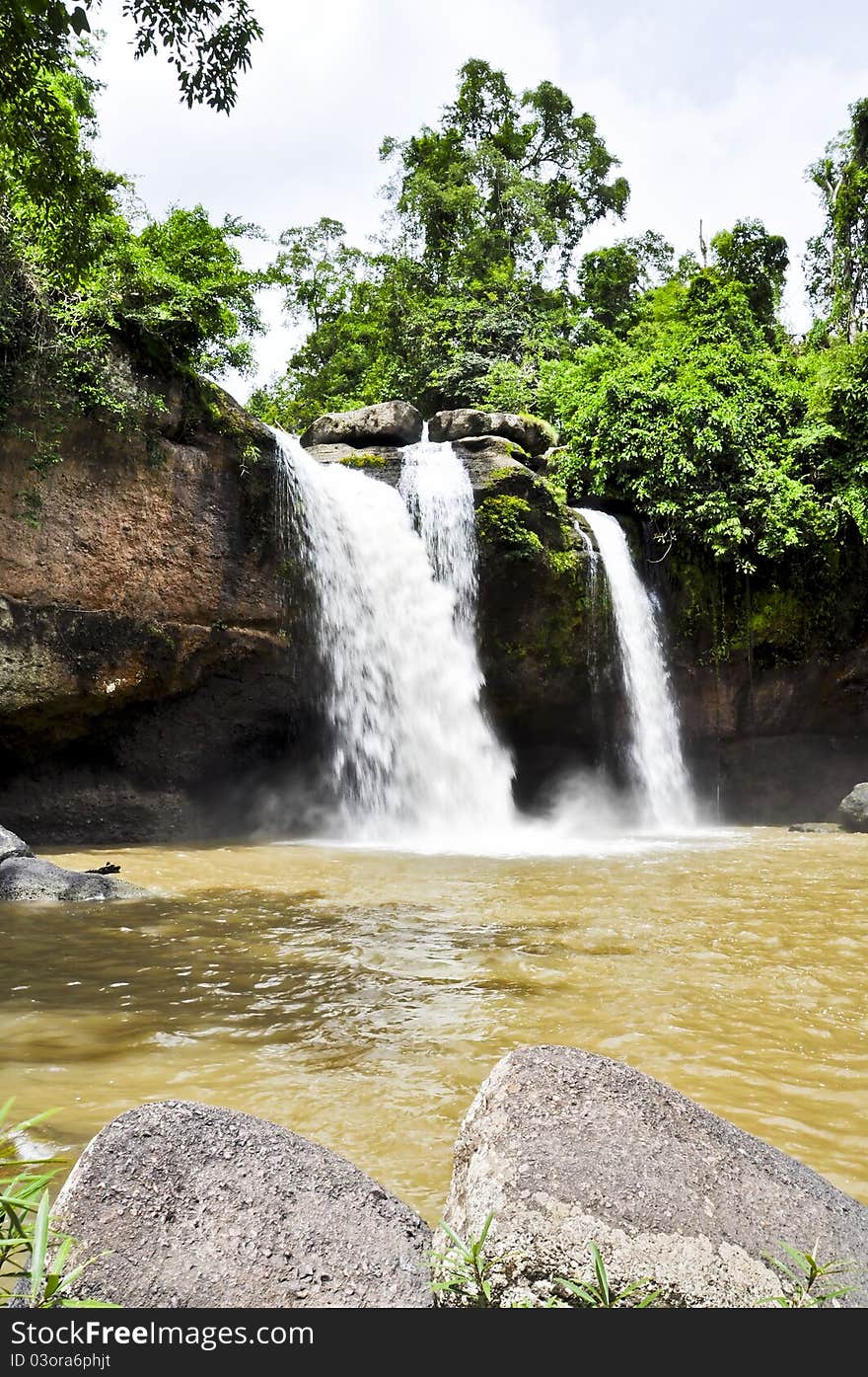 Beautiful waterfall in the jungle of Thailand. Beautiful waterfall in the jungle of Thailand.