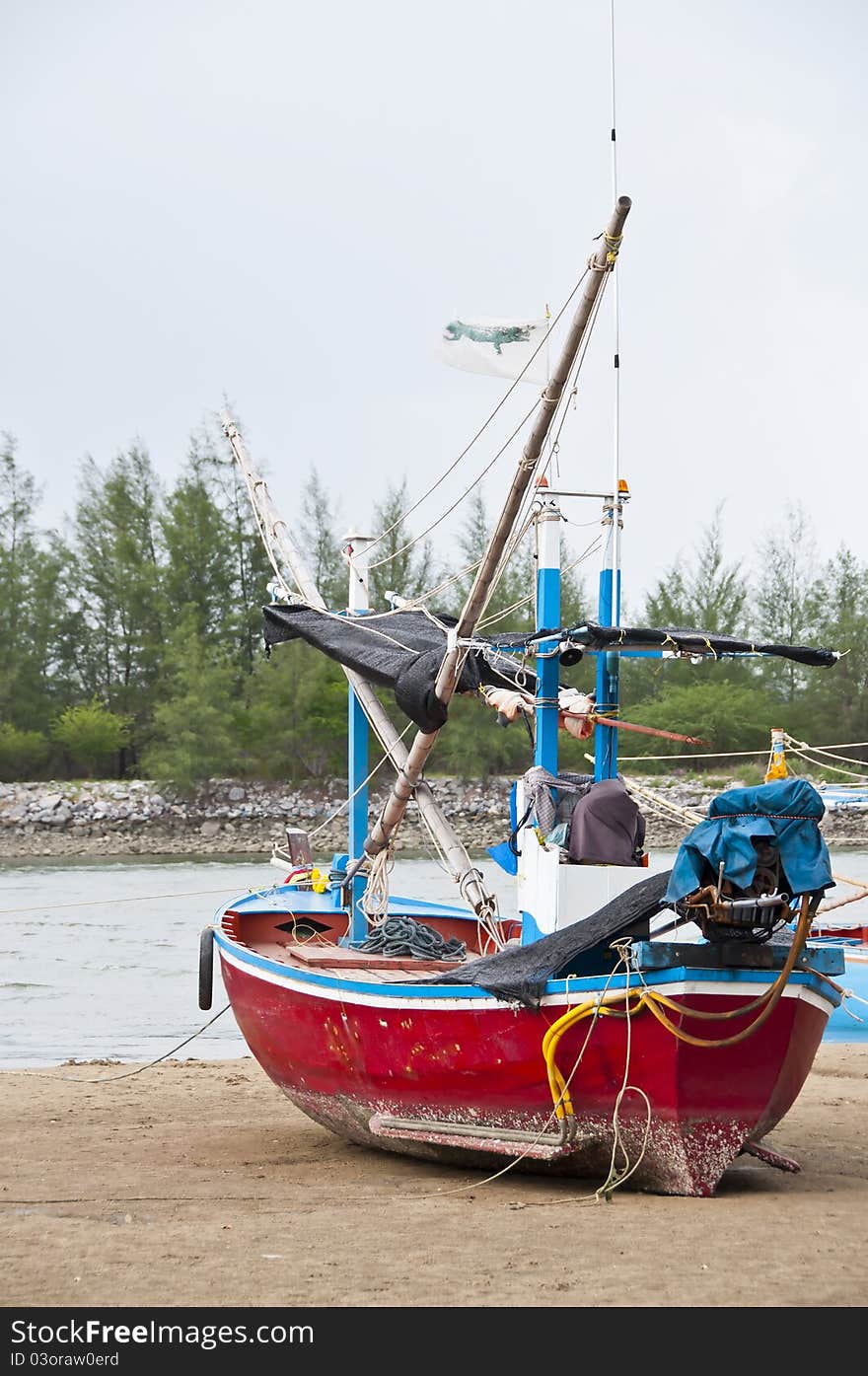 Fisherman village with colorful boat in Thailand. Fisherman village with colorful boat in Thailand.