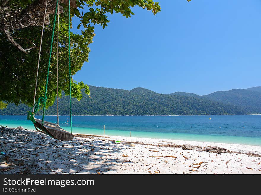 Seesaw on the beach at KohRawi Satun province,Thailand