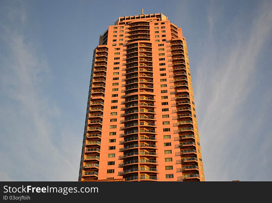 High Rise Apartment Reflecting Sun-light