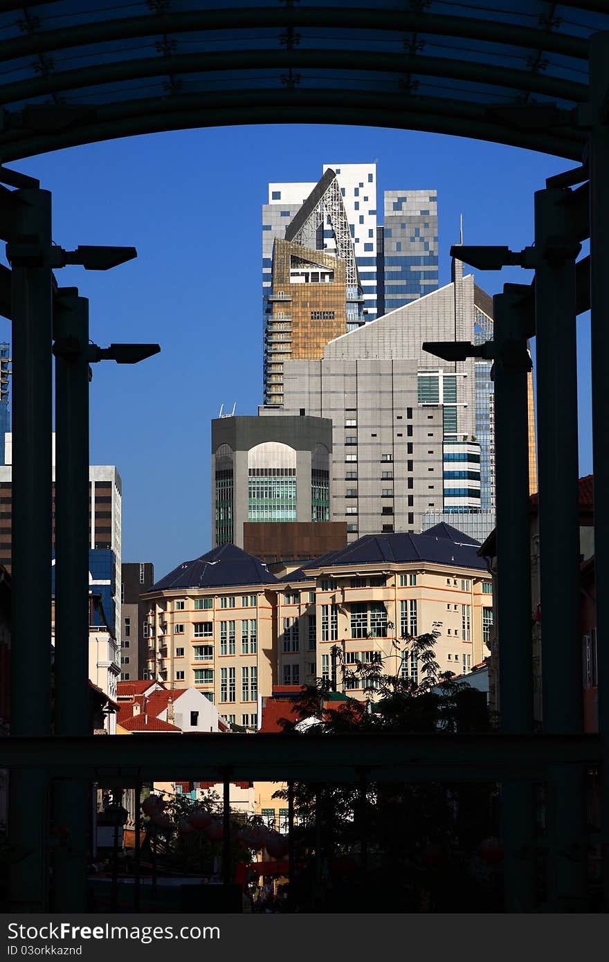 View point of city from chinatown train station.