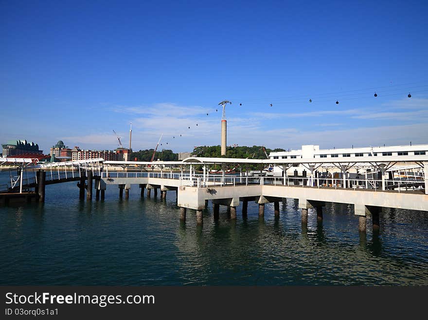 Path walk to travel port ship. Path walk to travel port ship