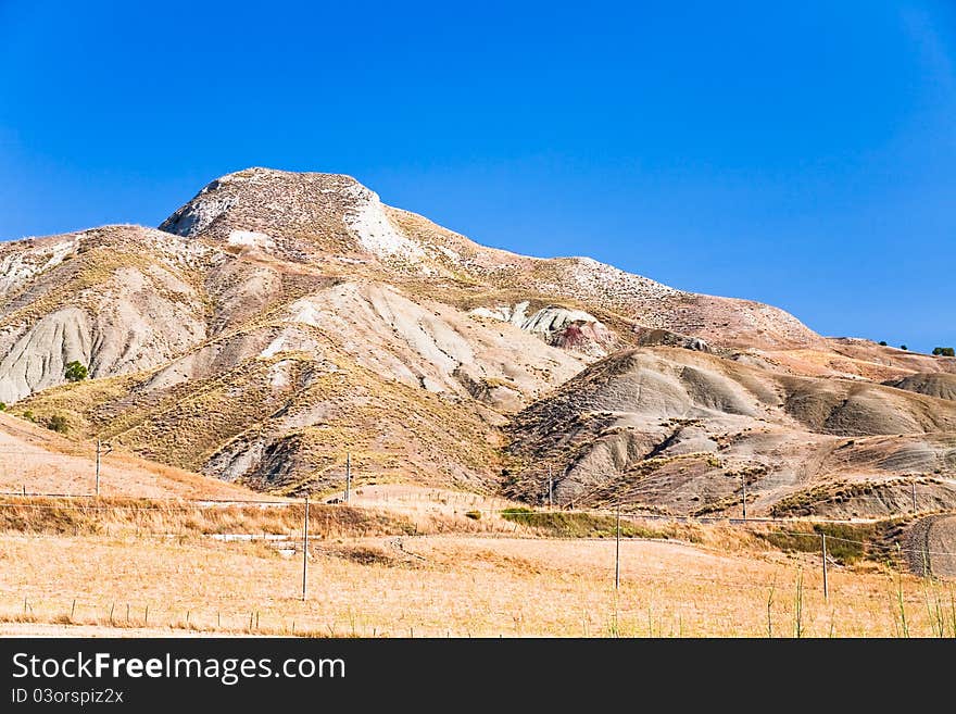 Mountain landscape of inner Sicily in summer day. Mountain landscape of inner Sicily in summer day