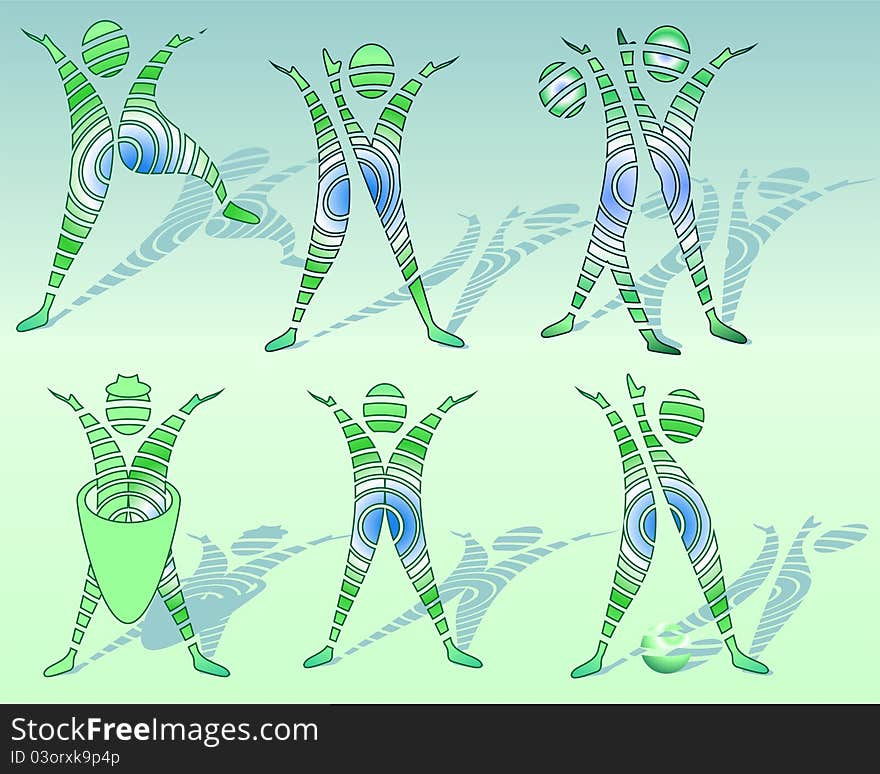 Logo of the dancing silhouettes of humans. Logo of the dancing silhouettes of humans