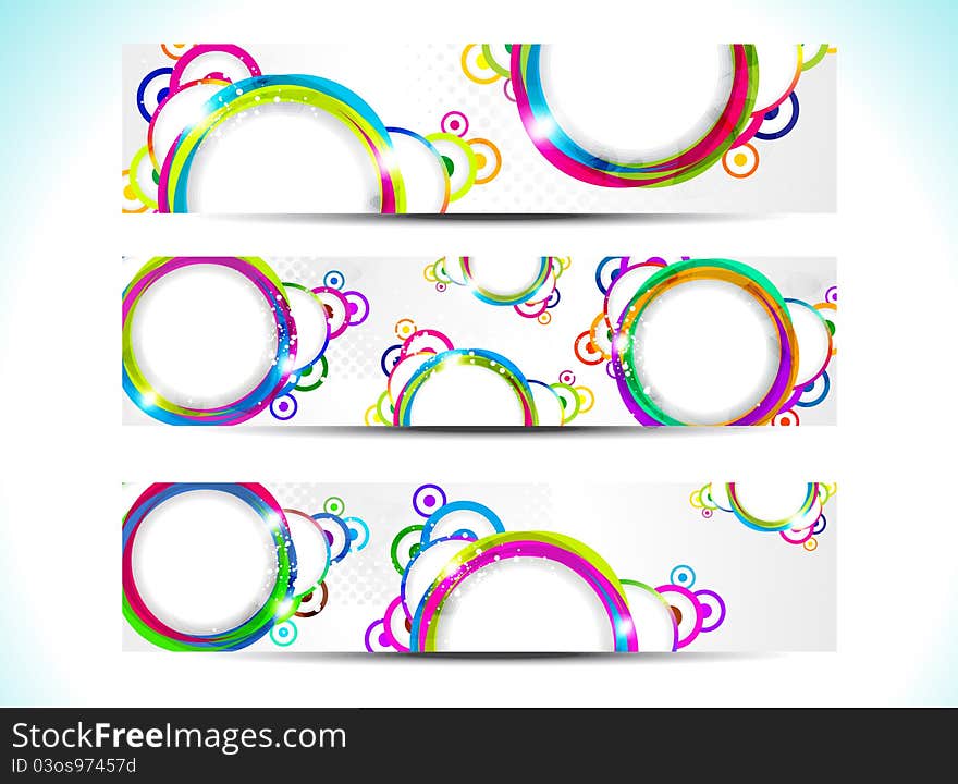 Abstract colorul web banner vector illustration