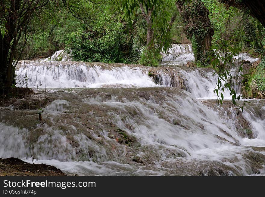 Waterfall at the Monasterio de Piedra, Zaragoza, Spain