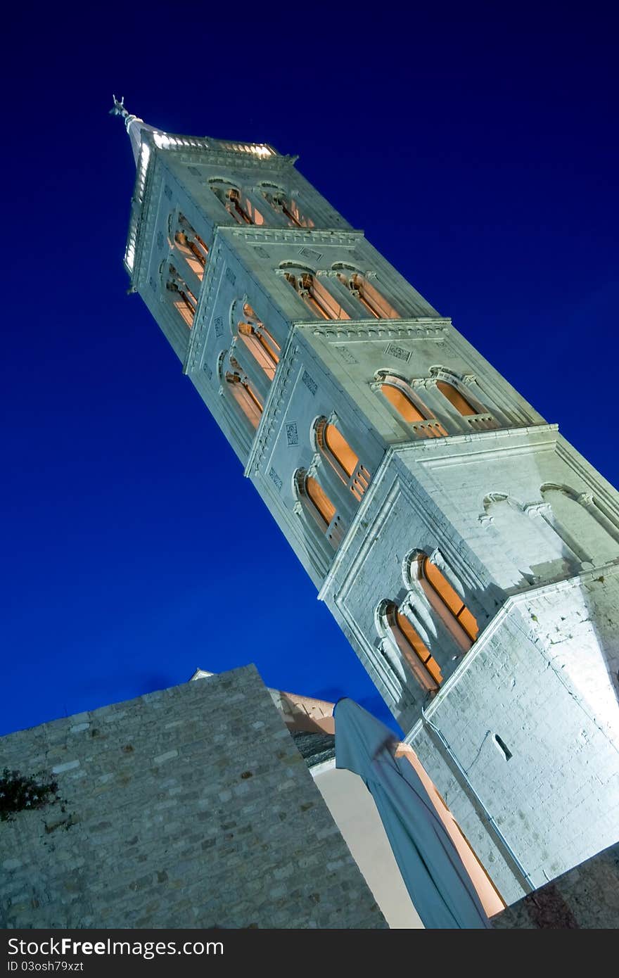 St.Anastasia church belfry in the dusk