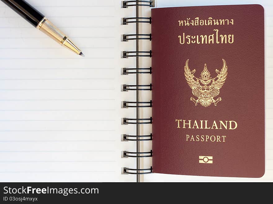 Thailand Passport And Pen