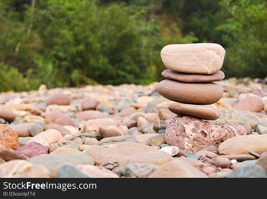 Balance on stack of stones by zen style. Balance on stack of stones by zen style