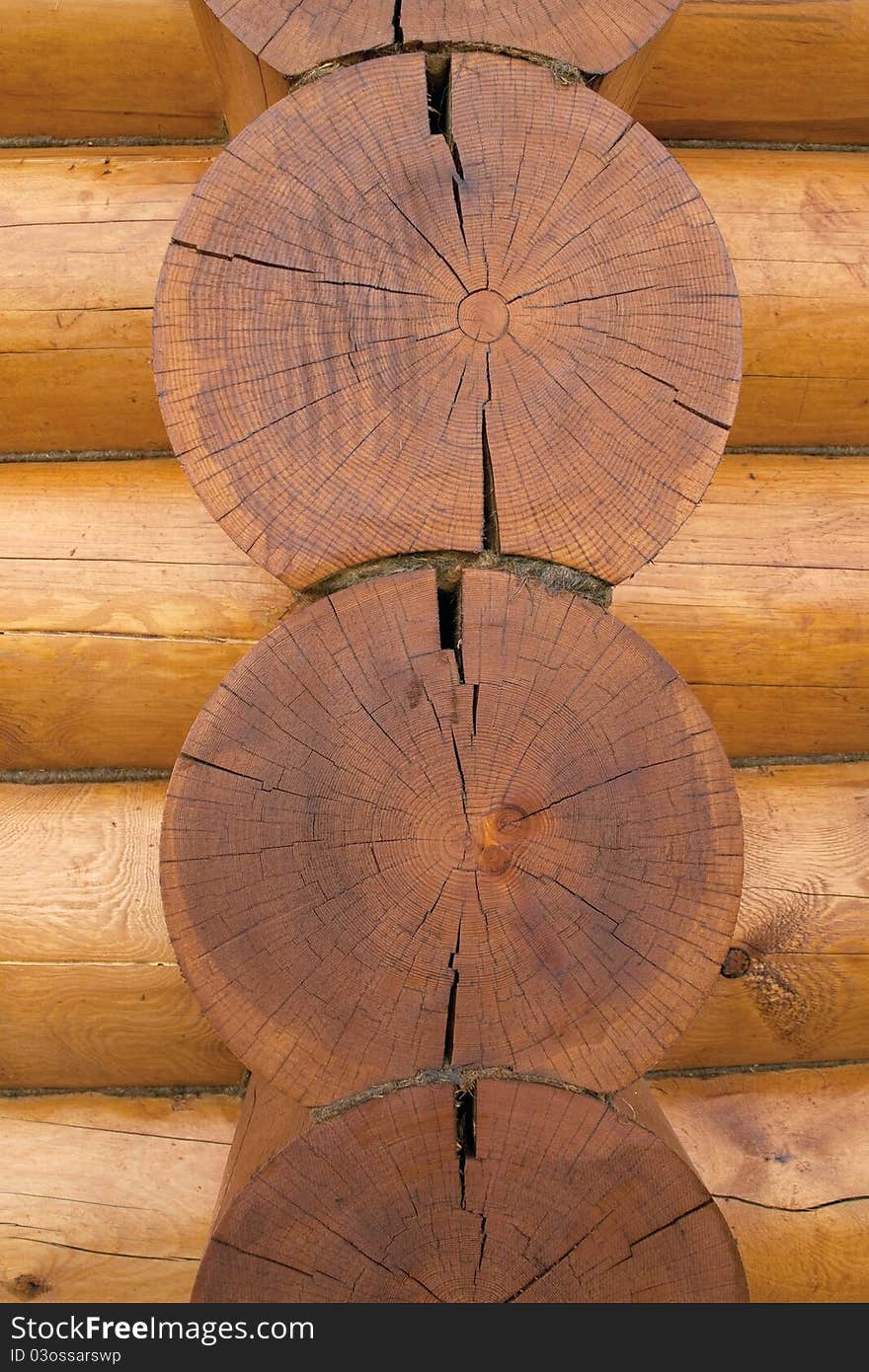 Wood blocks with gasketed gaps outside country house