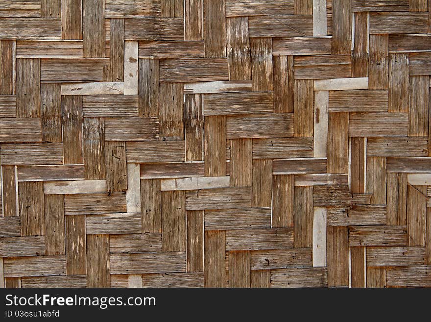 The old bamboo by wicker pattern wall. The old bamboo by wicker pattern wall