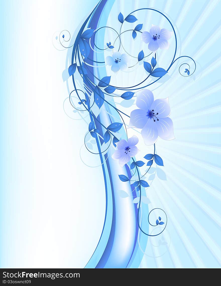 Blue Floral Background