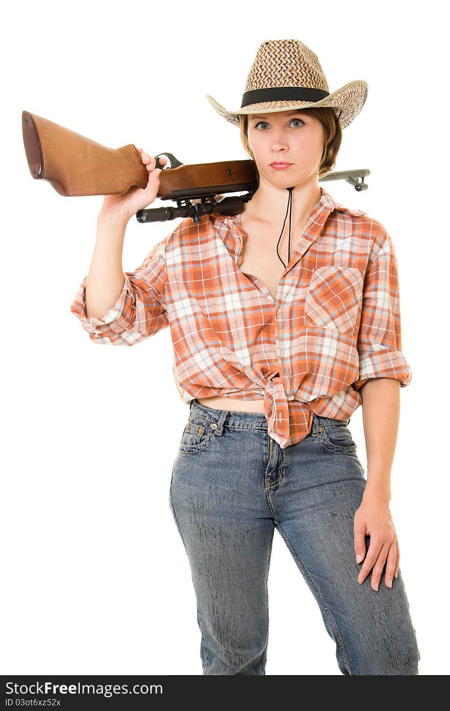 Cowboy Woman With A Gun.