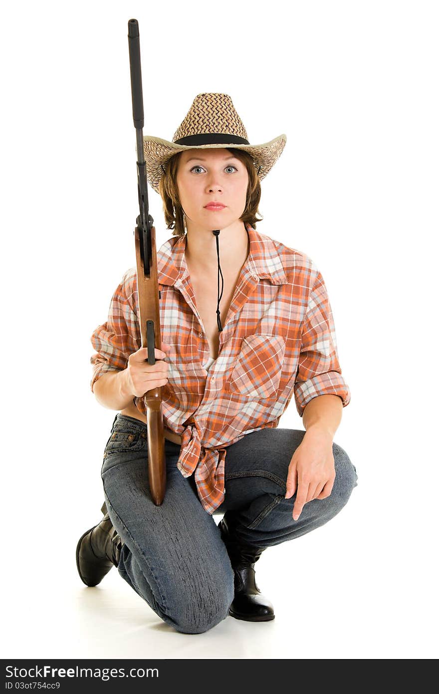 Cowboy Woman With A Gun.