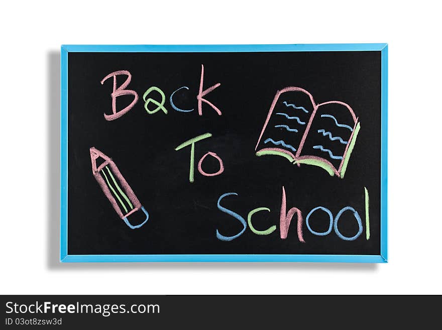 Back to school text on  blackboard