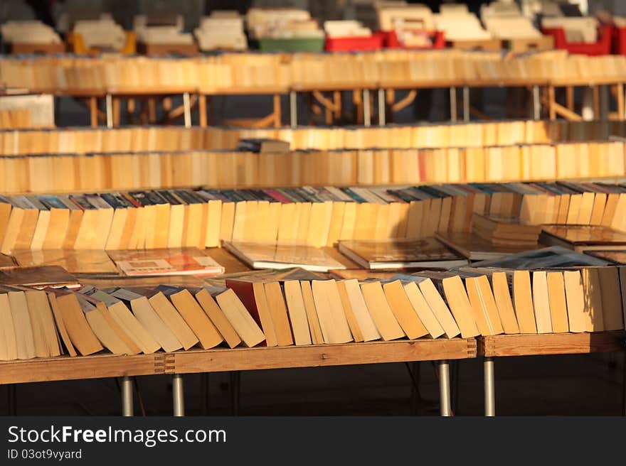 Many books on the shelf