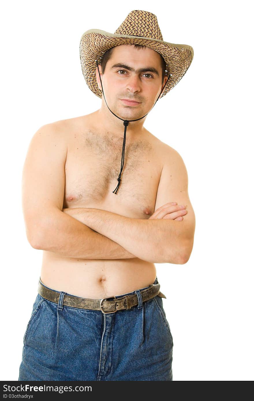 Cowboy on a white background.