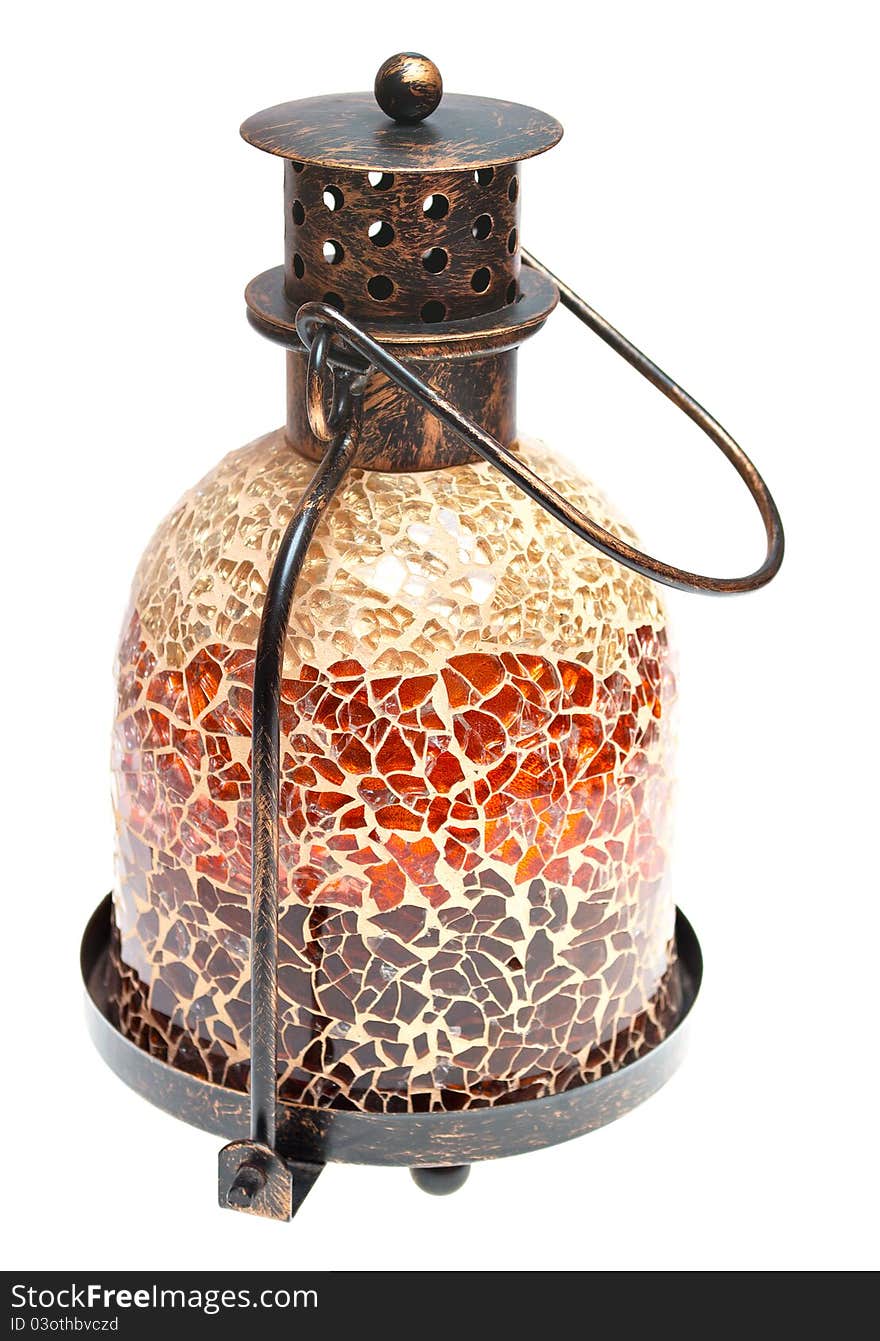 Vintage metal lamp of a mosaic