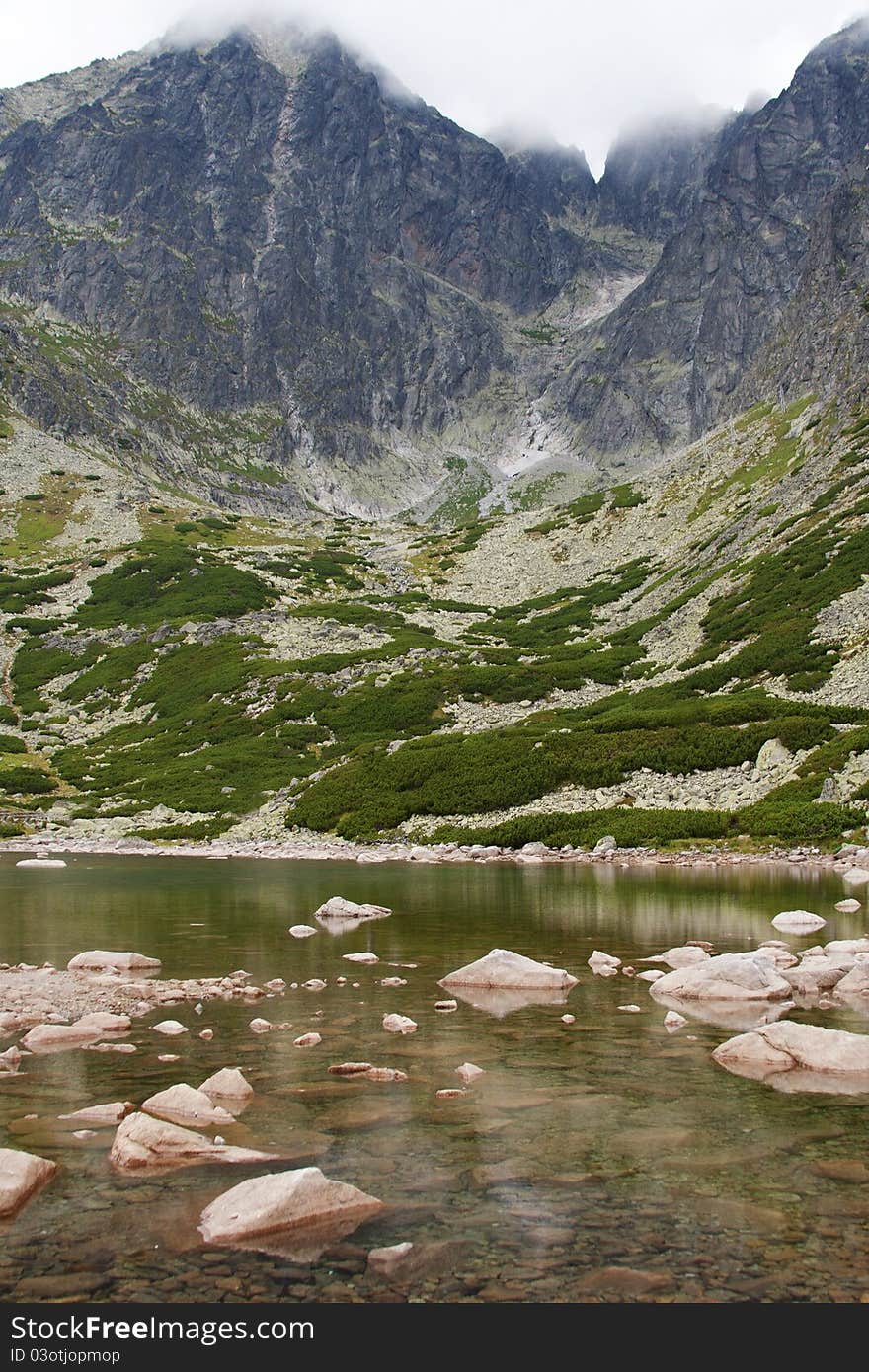 Popradske pleso, Lomnicky stit, Slovakia. Popradske pleso, Lomnicky stit, Slovakia