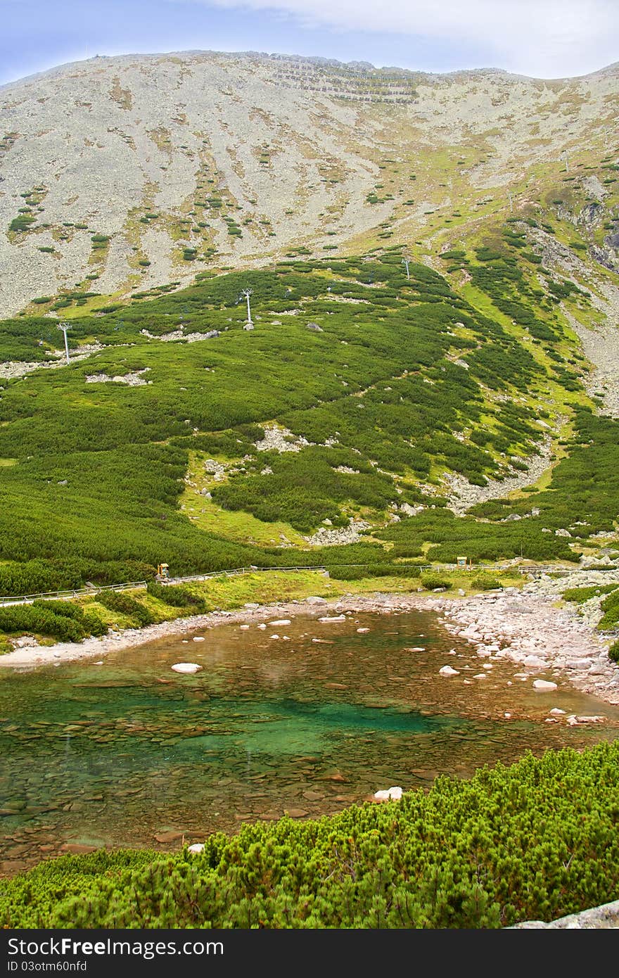 Popradske pleso, Lomnicky stit, Slovakia. Popradske pleso, Lomnicky stit, Slovakia