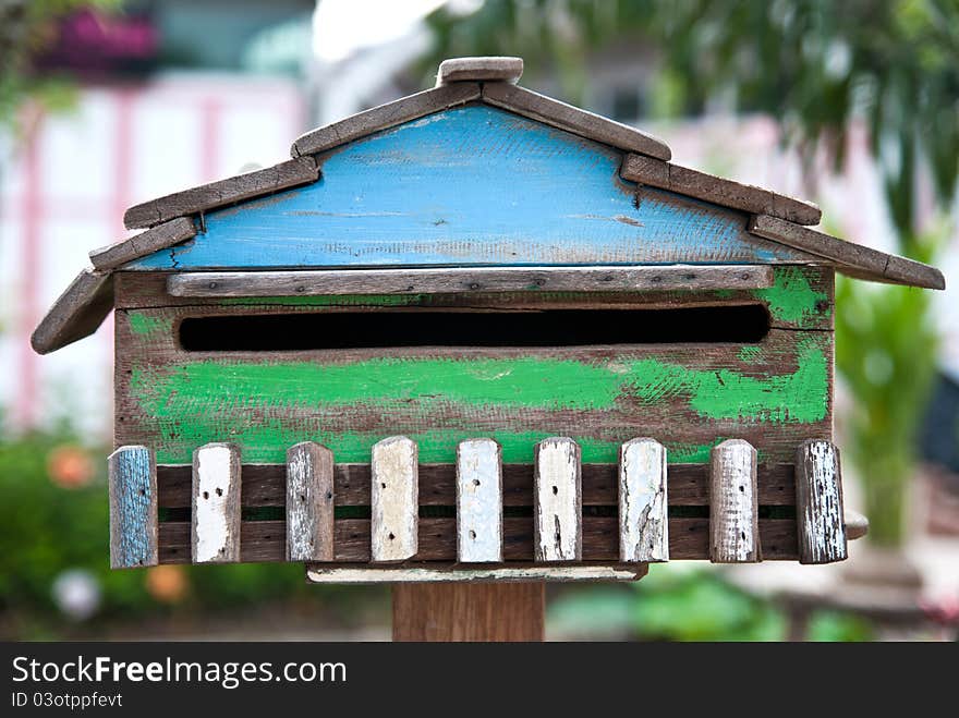 Wood postbox