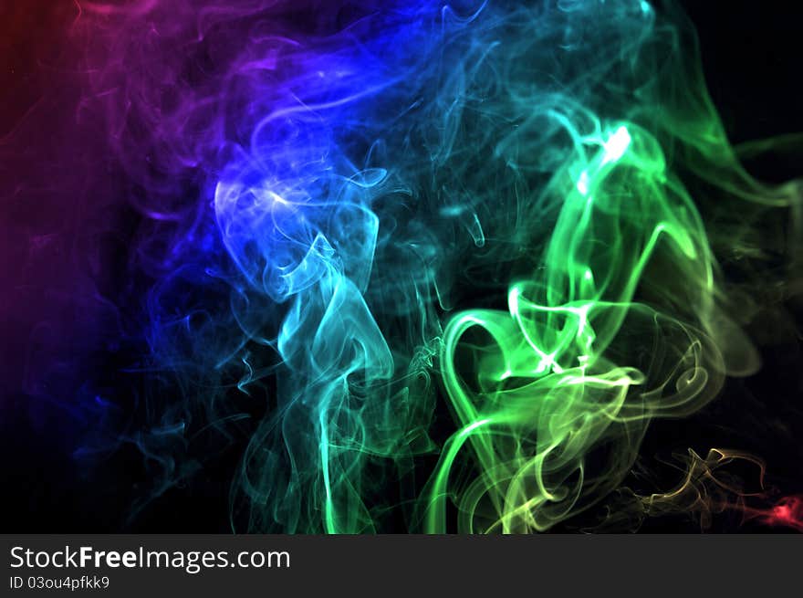 Colorful Smoke Abstract Curly