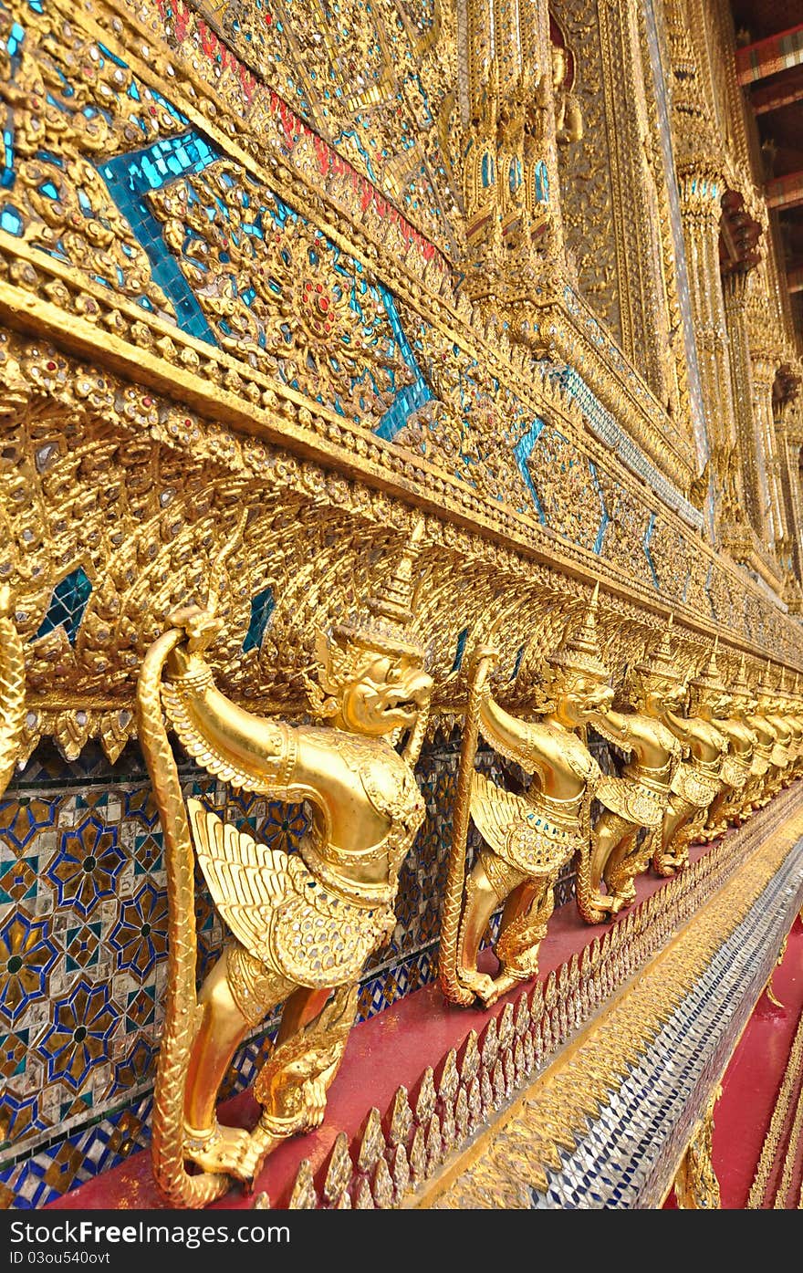 The golden architecture at the grand  palace