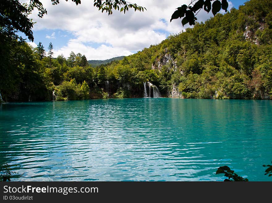 A Lake in the Plitvicka national park in Croatia. A Lake in the Plitvicka national park in Croatia