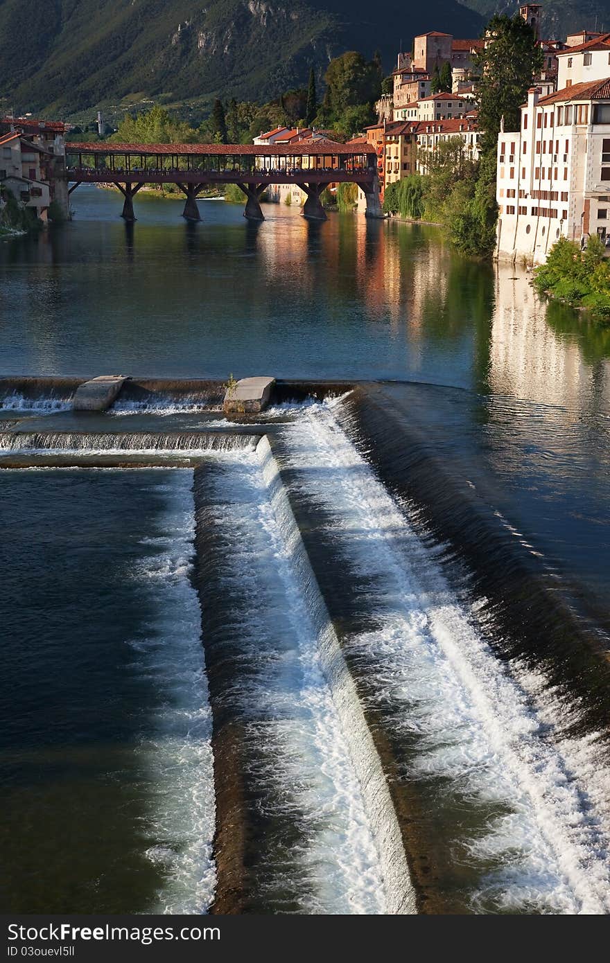 Bassano alpines’ bridge. Veneto region, Italy. The bridge was planned by the famous architect Palladio and destroyed during the first global war. It has been rebuilt by Alpines Italian troops.