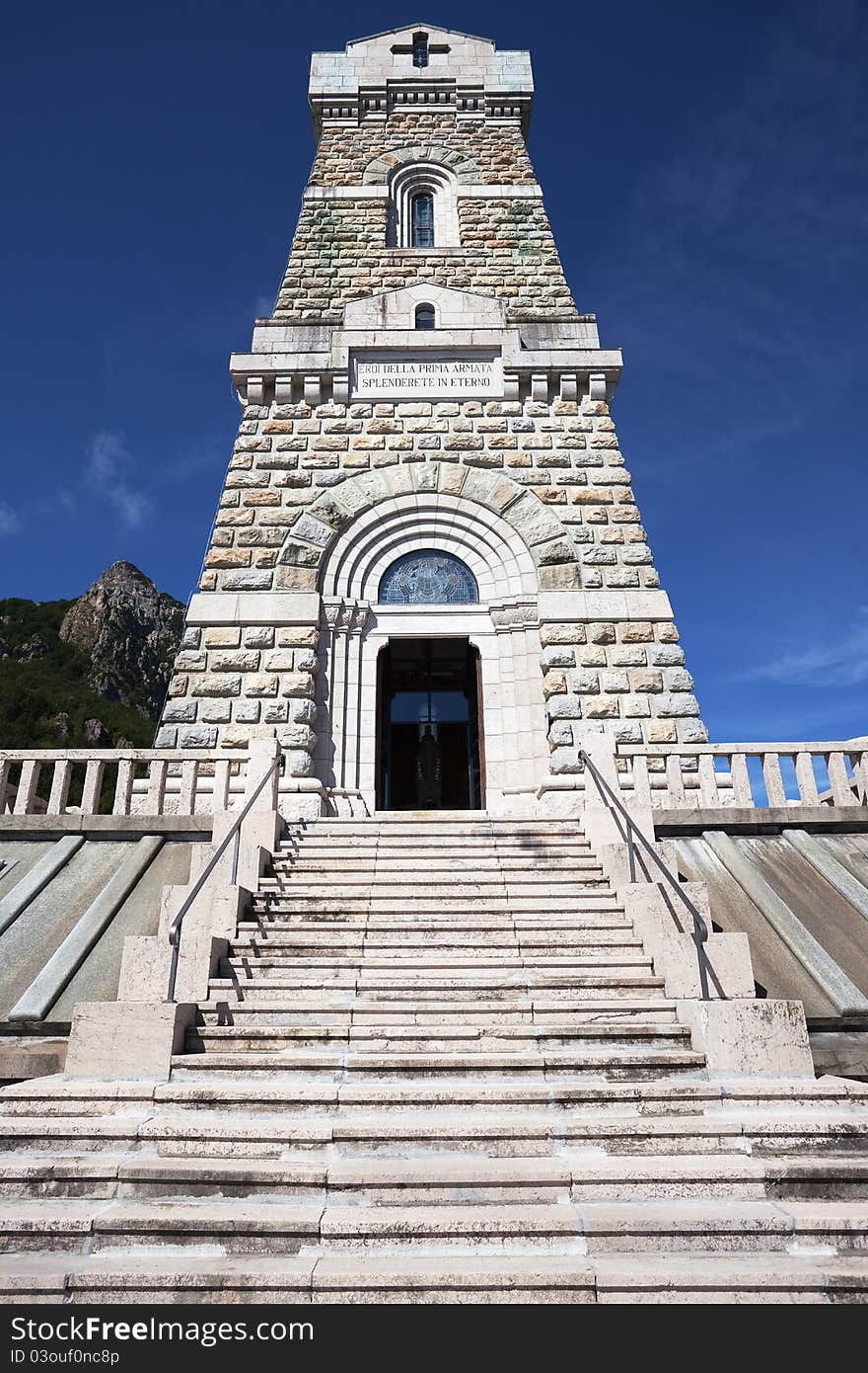 Italian war memorial for the first global war. Inside mortal remains of 17.000 soldiers