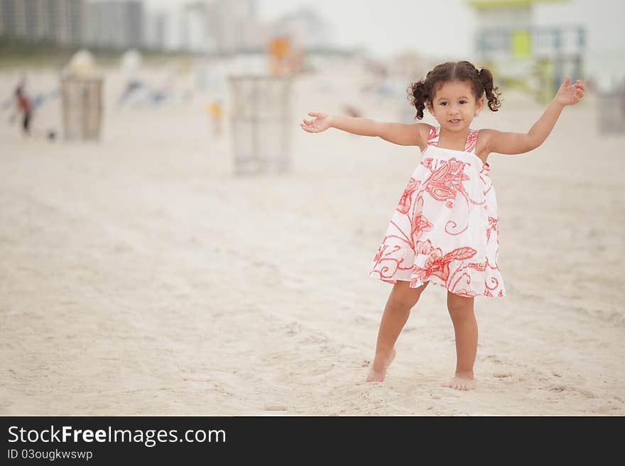 Girl Outstretching Her Arms