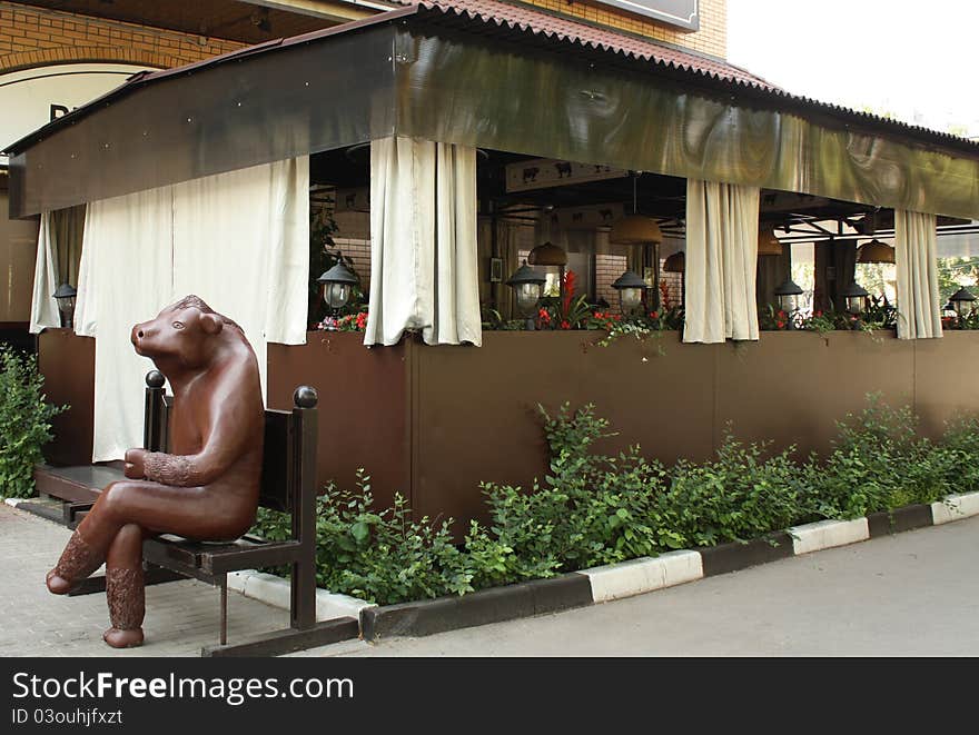 Open-air cafe on the streets of the city. Open-air cafe on the streets of the city