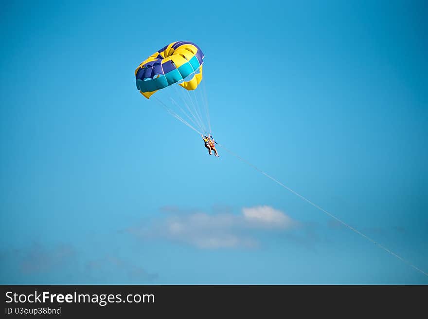 Parasailing in summer .