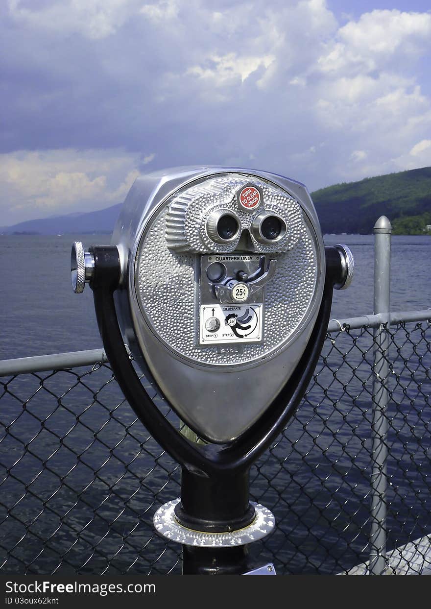 View finder at the side of Lake George. View finder at the side of Lake George