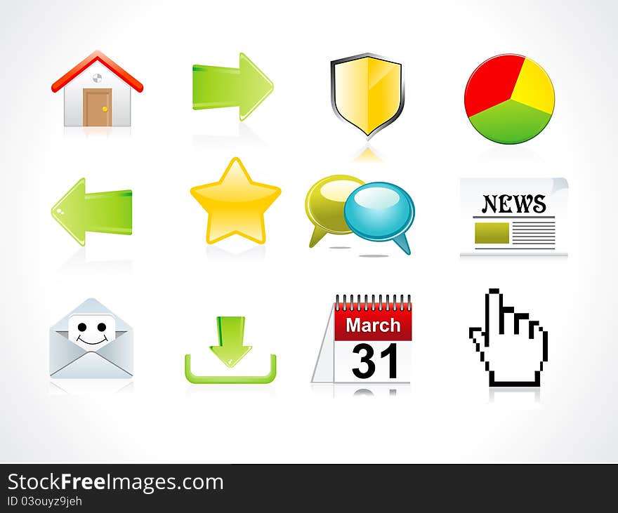 Abstract web icon set vector illustration