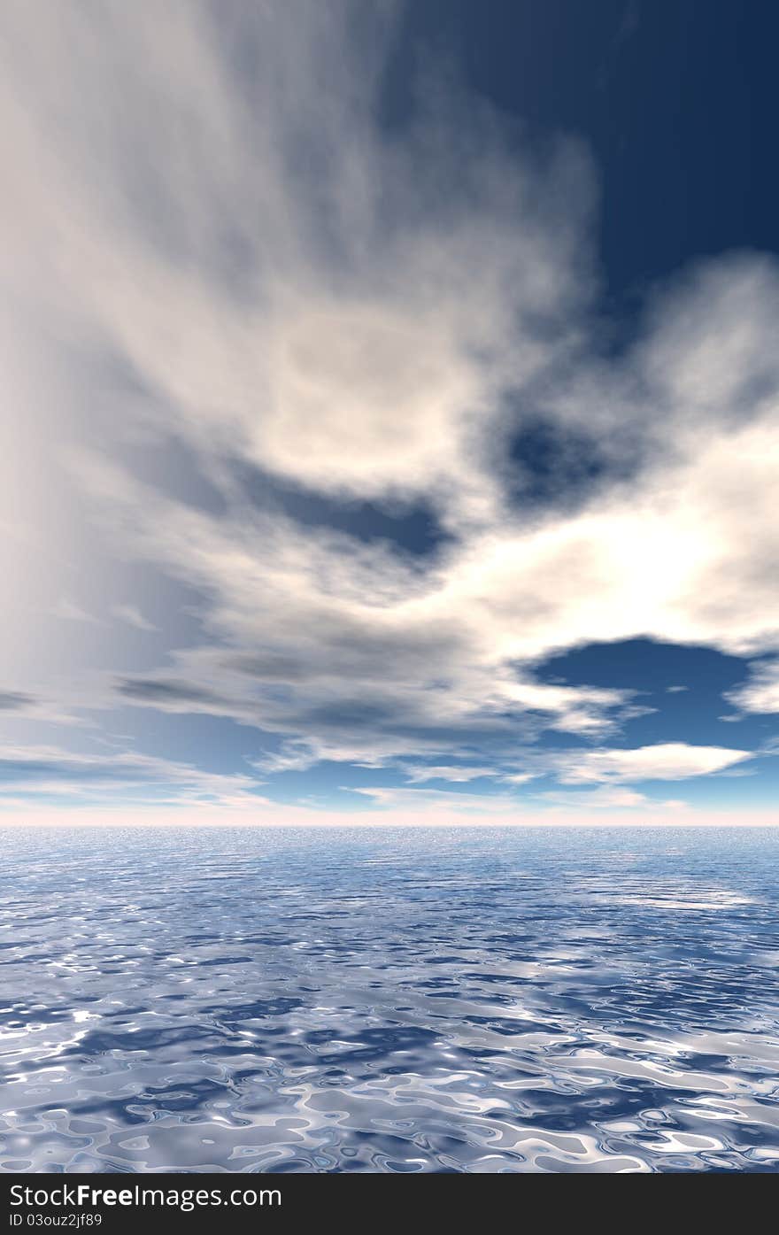 Sky With Clouds And Sea