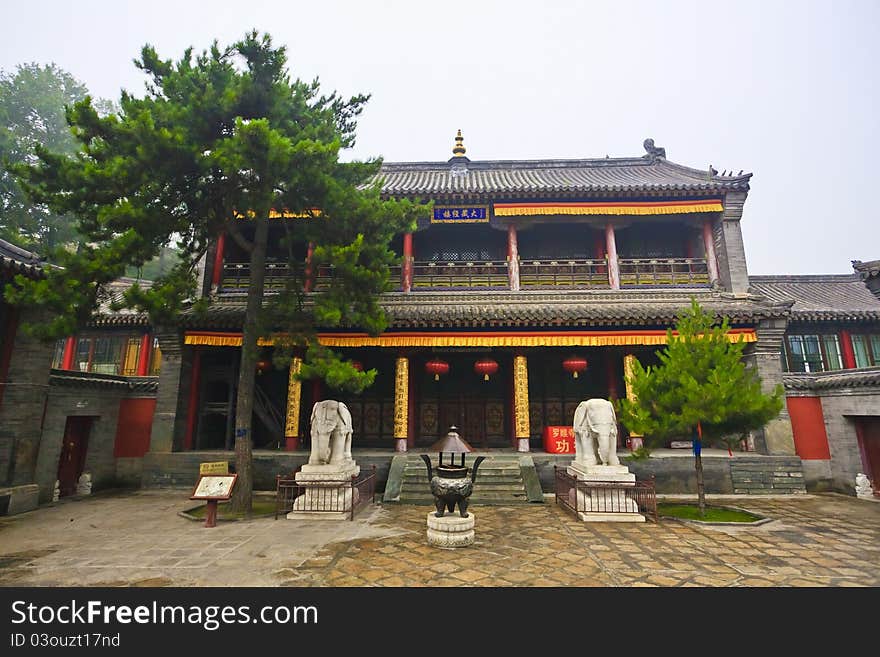 Interior courtyard of Chinese Buddhist temple. Interior courtyard of Chinese Buddhist temple.