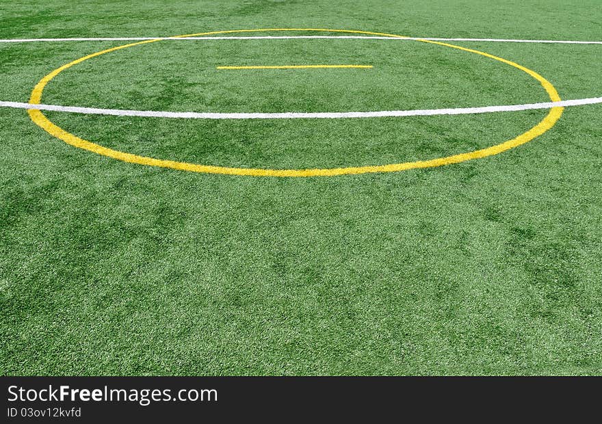 Yellow and White Striping on sports field. Yellow and White Striping on sports field