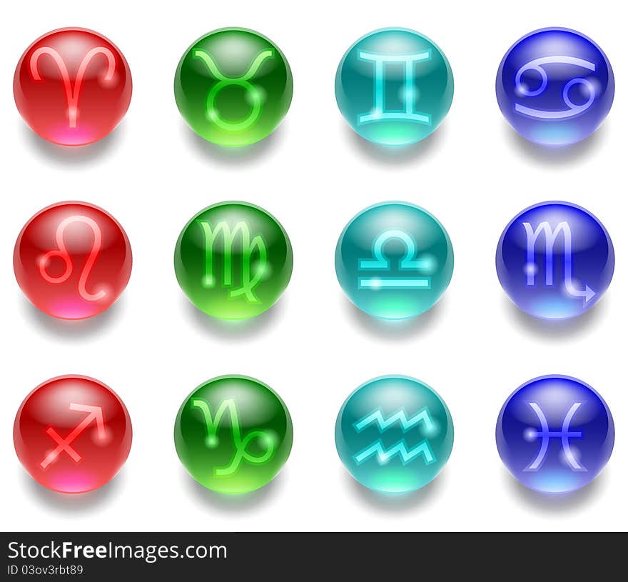 Set of astrological zodiac symbols. Set of astrological zodiac symbols