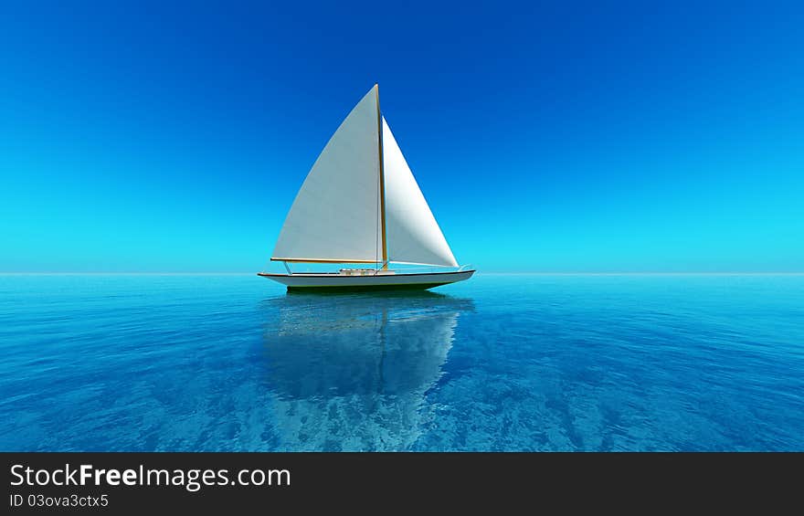 Image of yacht and horizon