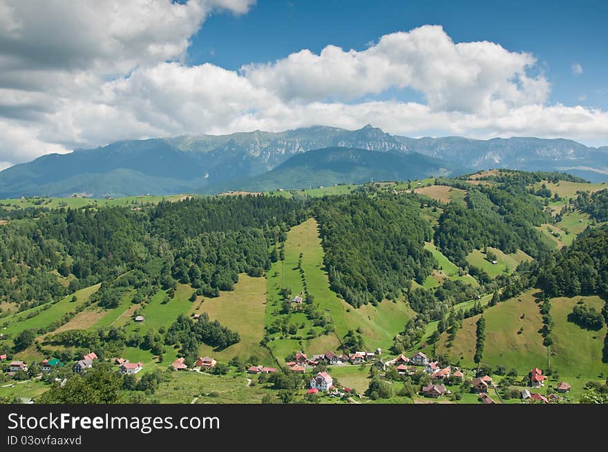 Idyllic valley in the Romanian mountains