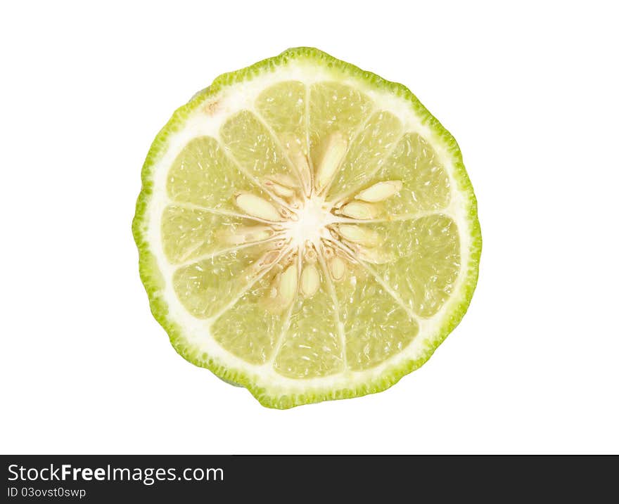 Kaffir Lime on white background. Kaffir Lime on white background