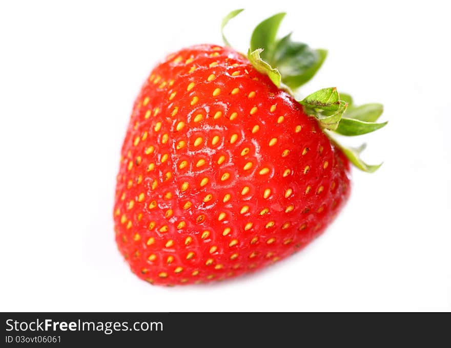 Close Up of fresh strawberry on white background