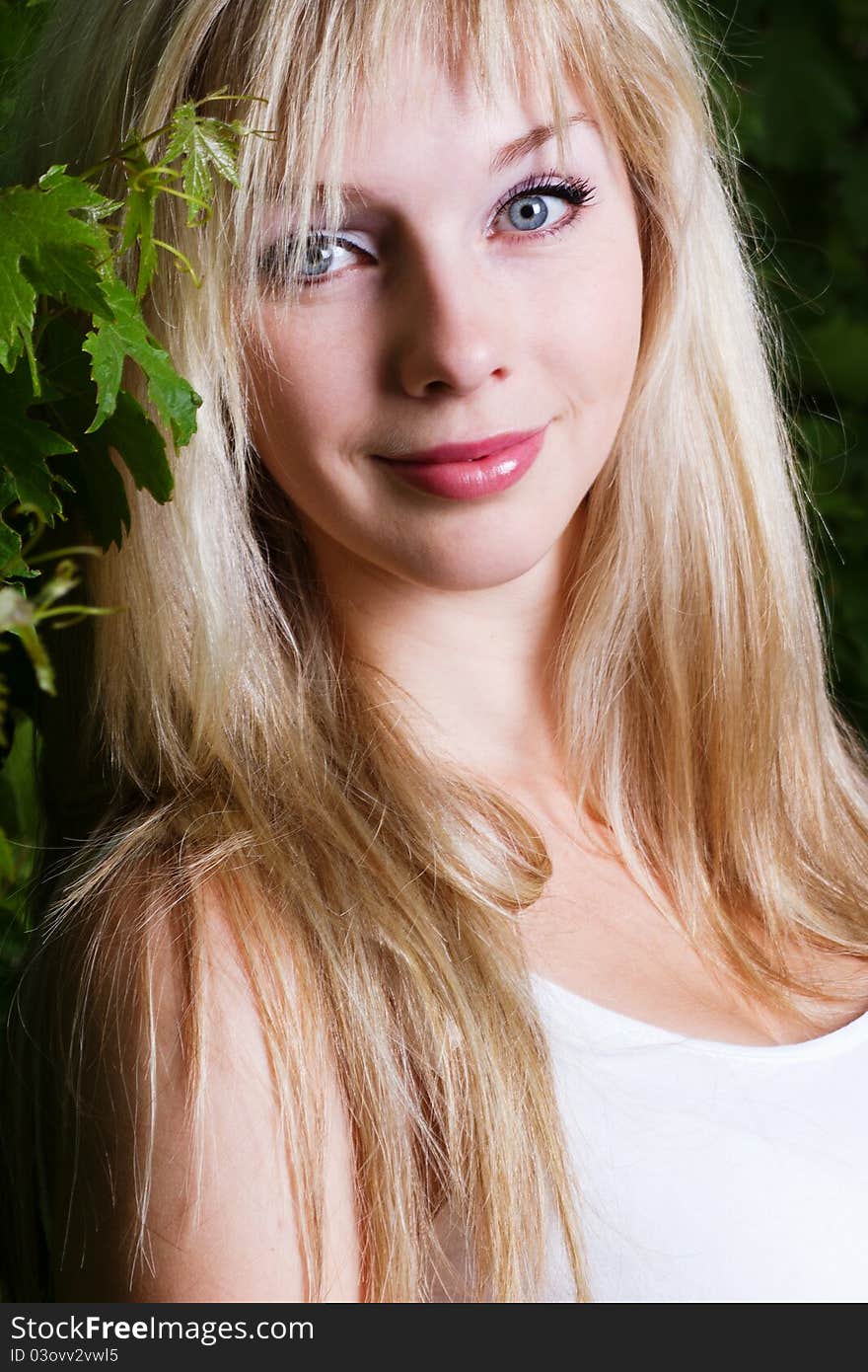 Portrait of young attractive blond girl