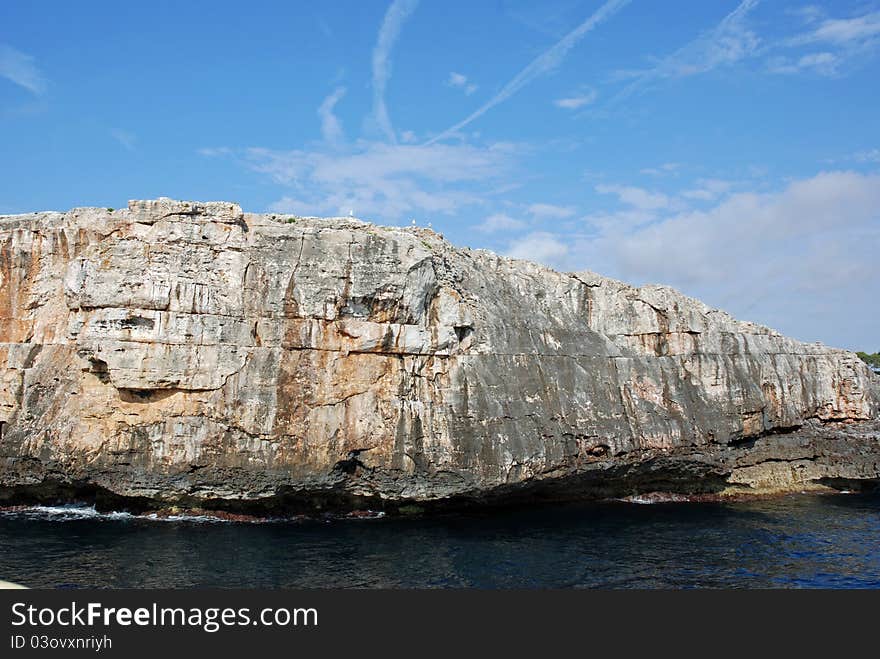 View of a cliff in Mallorca (Spain). View of a cliff in Mallorca (Spain)