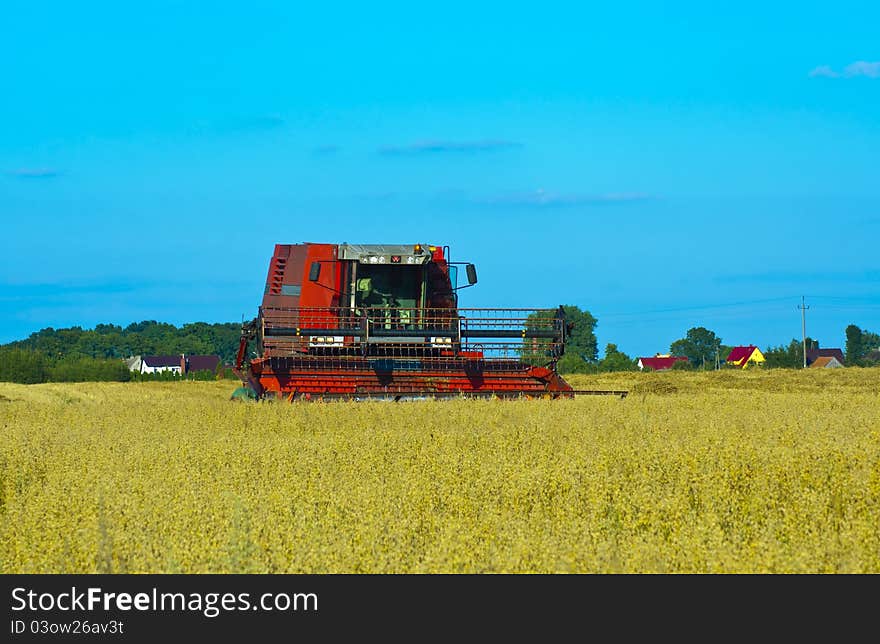 Combine and tractor