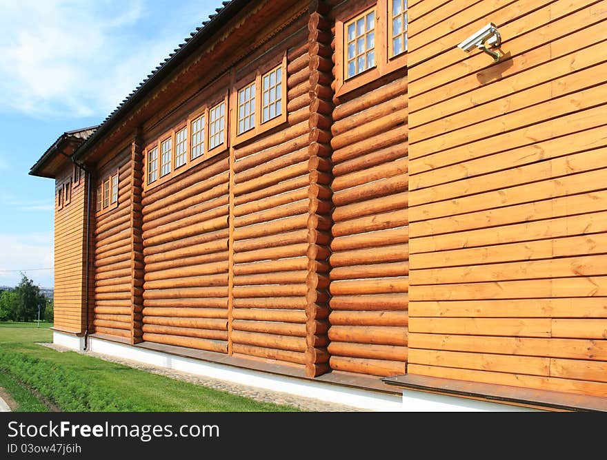 Wooden traditional  building architectural details. Wooden traditional  building architectural details