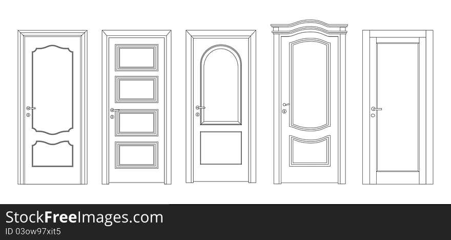 Interroom and entrance doors, room